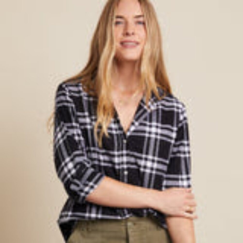 Grayson The Hero Button-Up Shirt Plaid Feathered Flannel, Sz 2 (small), New